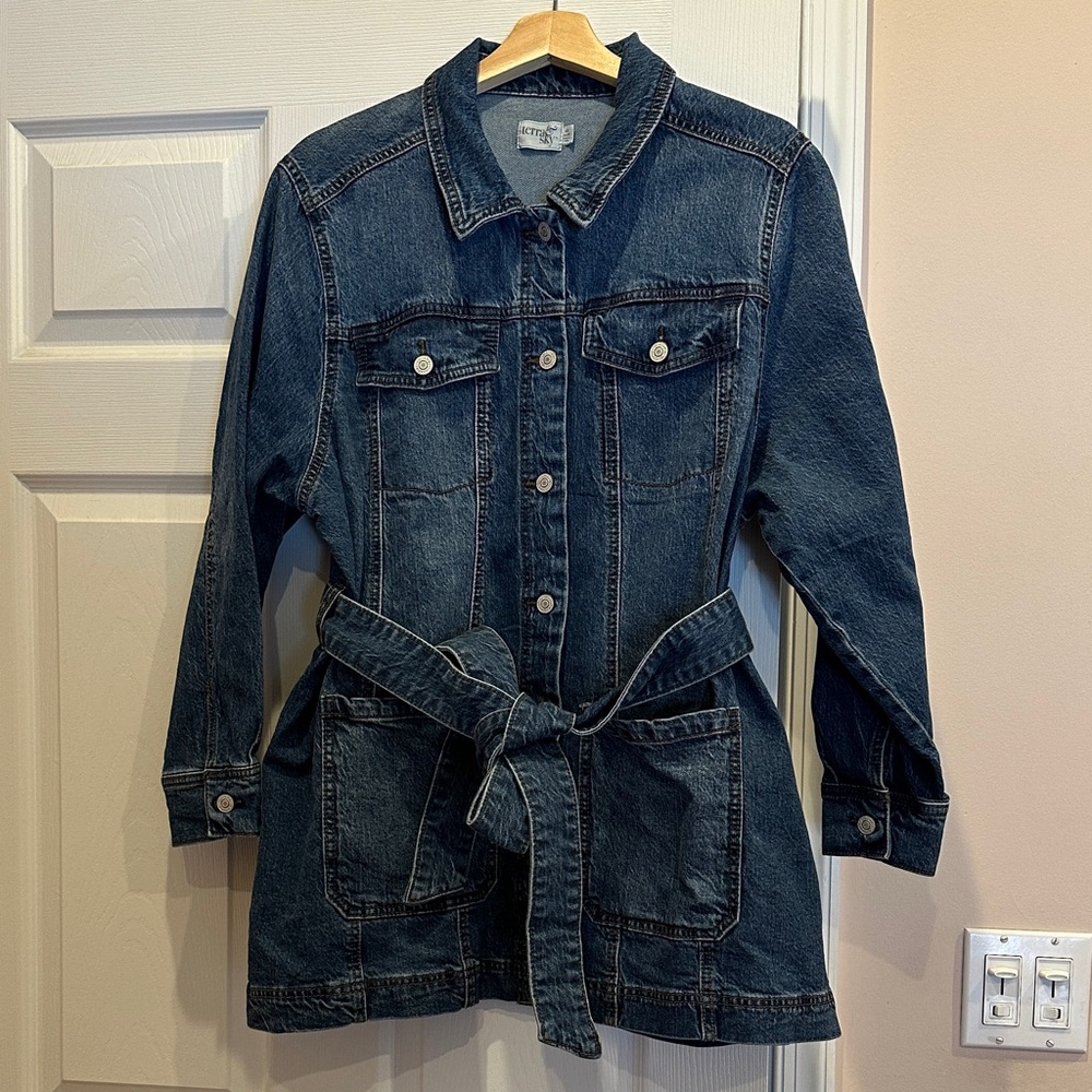 Terra & Sky Blue Jean Long Jacket